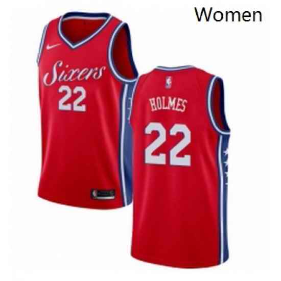 Womens Nike Philadelphia 76ers 22 Richaun Holmes Swingman Red Alternate NBA Jersey Statement Edition
